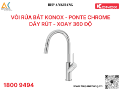 Vòi rửa bát Konox dây rút Ponte Chrome